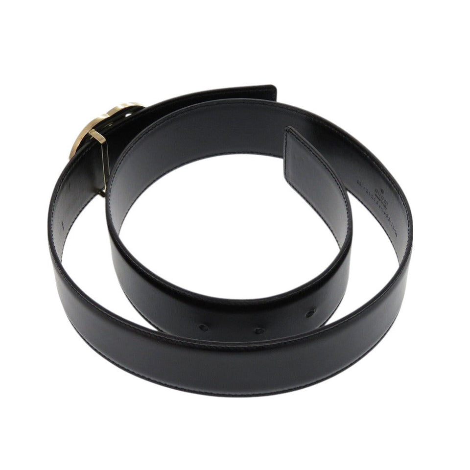 Gucci belt 150-8003487611 leather black GG buckle Women 70