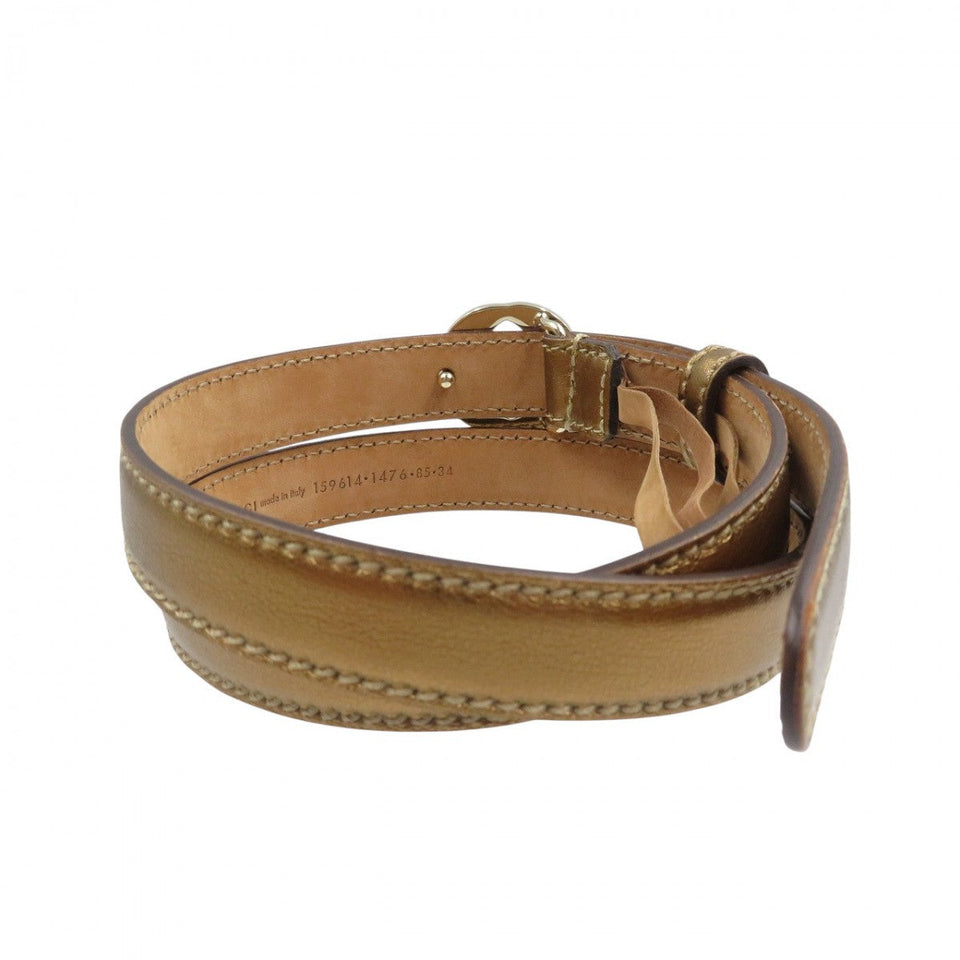 Gucci belt 15614 leather gold 85ã»34