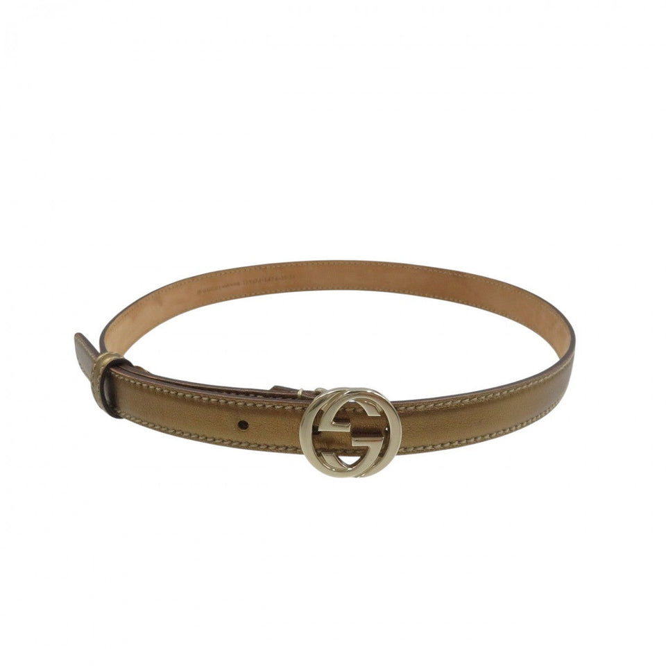 Gucci belt 15614 leather gold 85ã»34