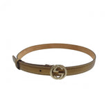 Gucci belt 15614 leather gold 85ã»34