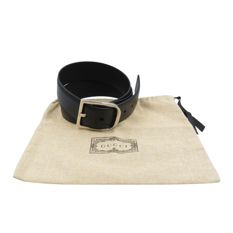 Gucci belt 449716 leather black mens 85/34