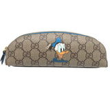 Gucci pencil case 662129 GG Supreme, Leather beige Pencil case Donald Duck Disney collaboration Women