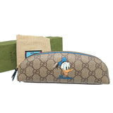 Gucci pencil case 662129 GG Supreme, Leather beige Pencil case Donald Duck Disney collaboration Women