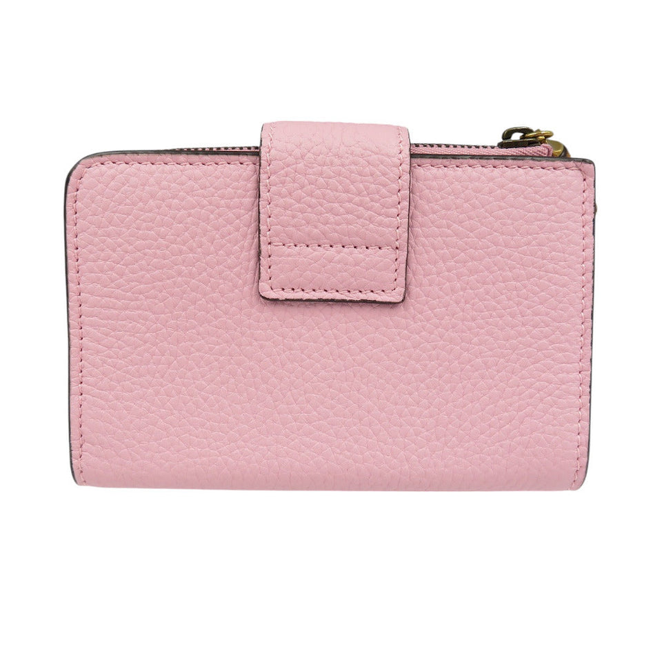 Gucci Bifold Wallet 739498 leather pink Double G Medium Wallet with Bamboo Women