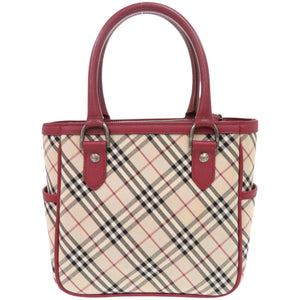 Burberry Handbag Leather, Canvas Red Nova Check Women