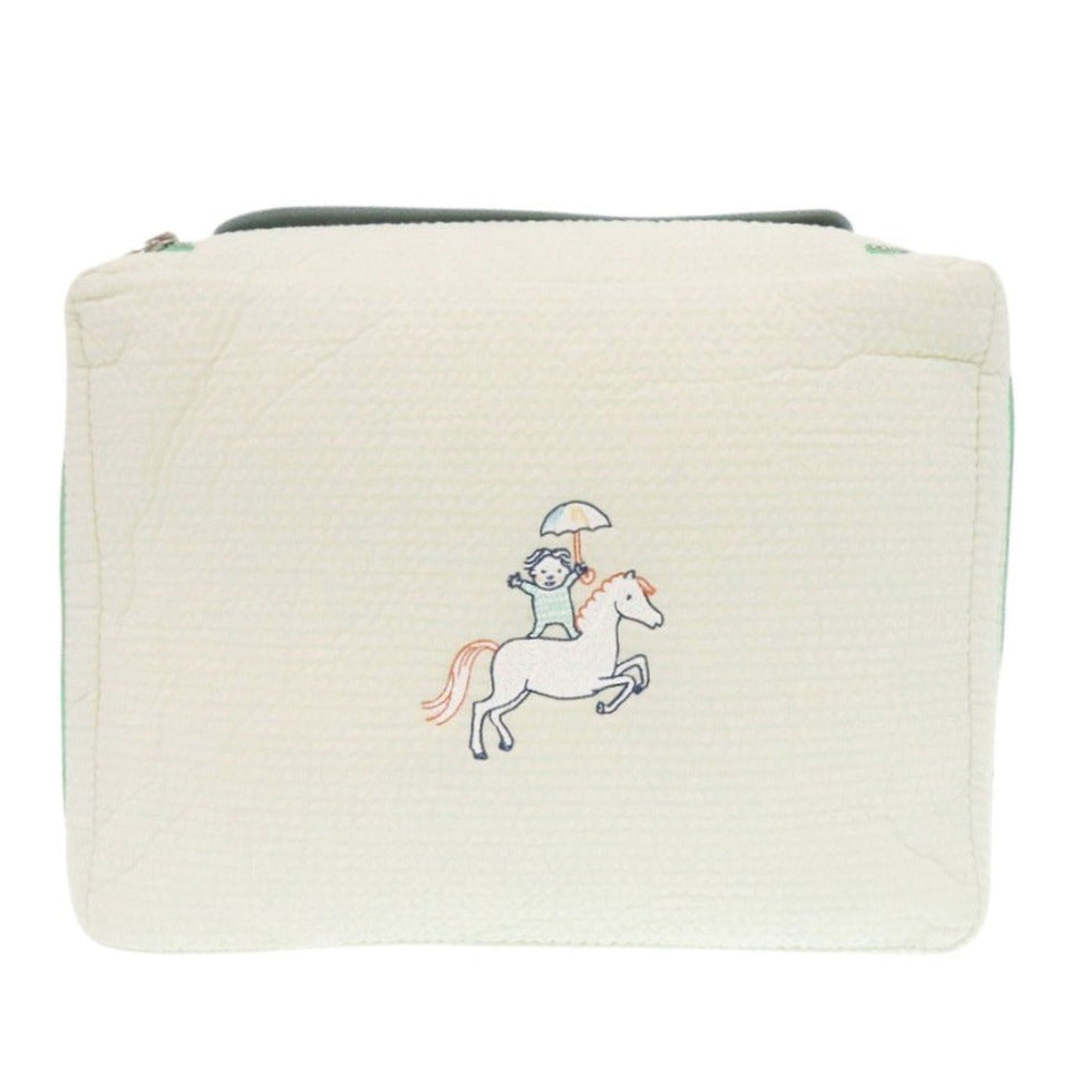 Hermes Pouch cotton white Cabriole Togo MM Women