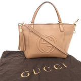 Gucci Handbag 369176 leather pink beige Soho