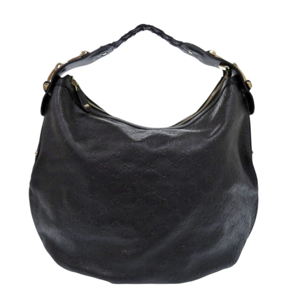 Gucci Shoulder Bag 211986 leather black Hobo one belt