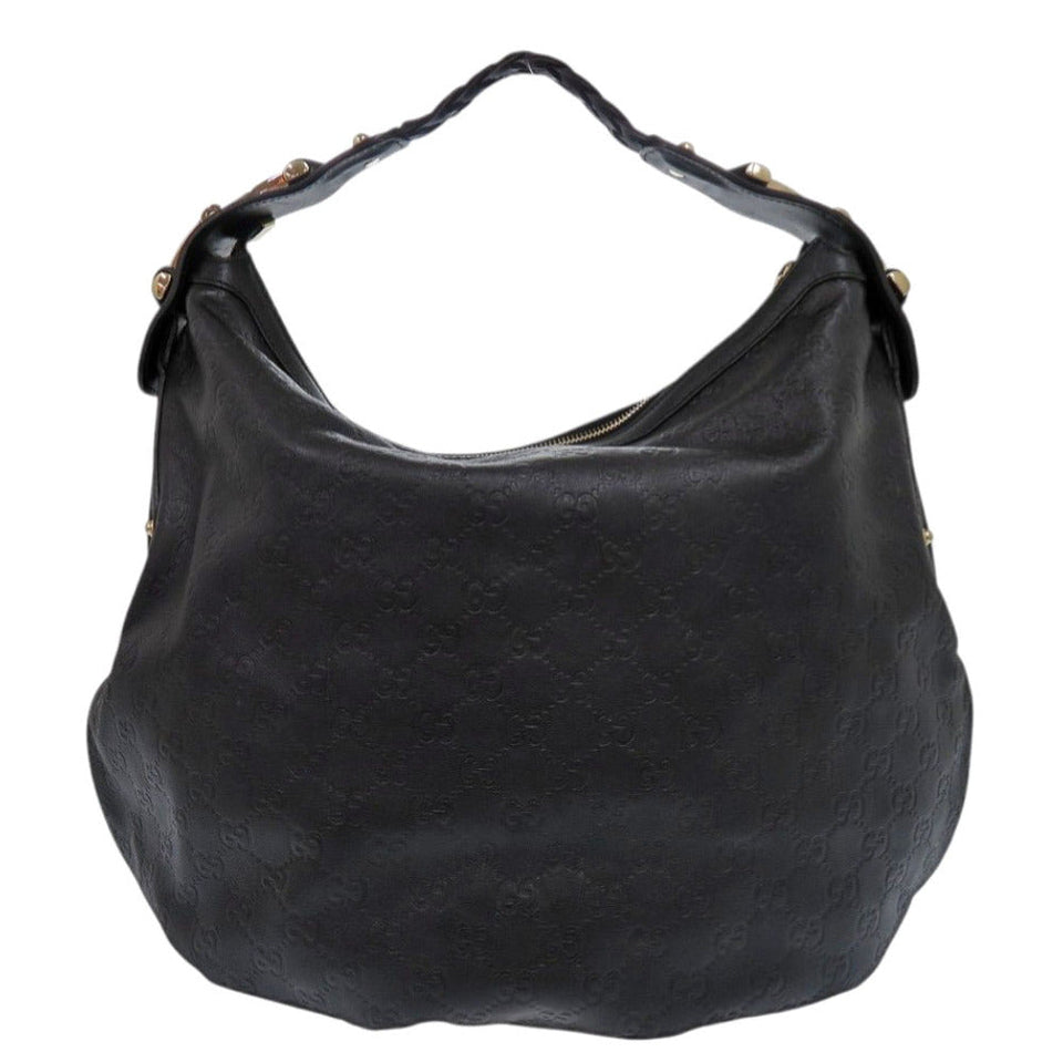Gucci Shoulder Bag 211986 leather black Hobo one belt