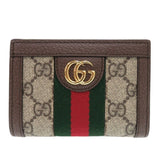 Gucci Bifold Wallet 813296 PVC coated canvas, leather Brown GG Supreme Ophidia medium Women
