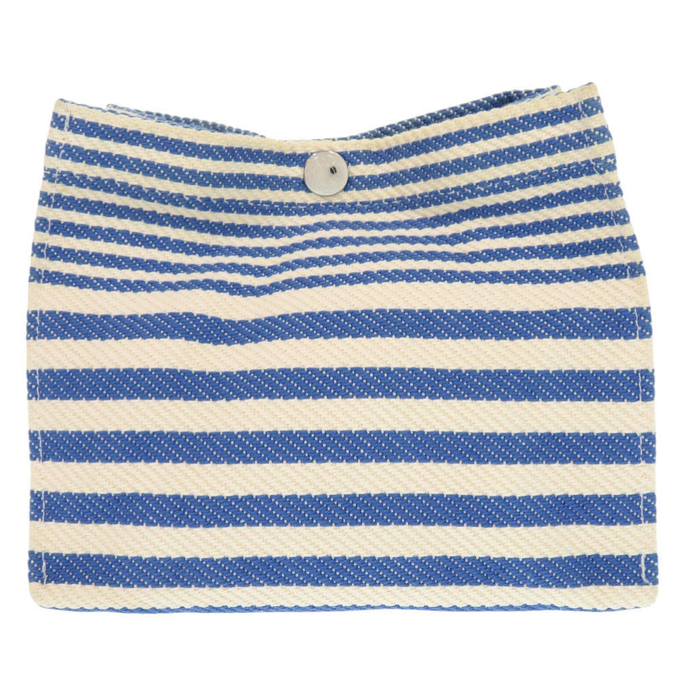 Hermes Pouch cotton Ivory stripe Women