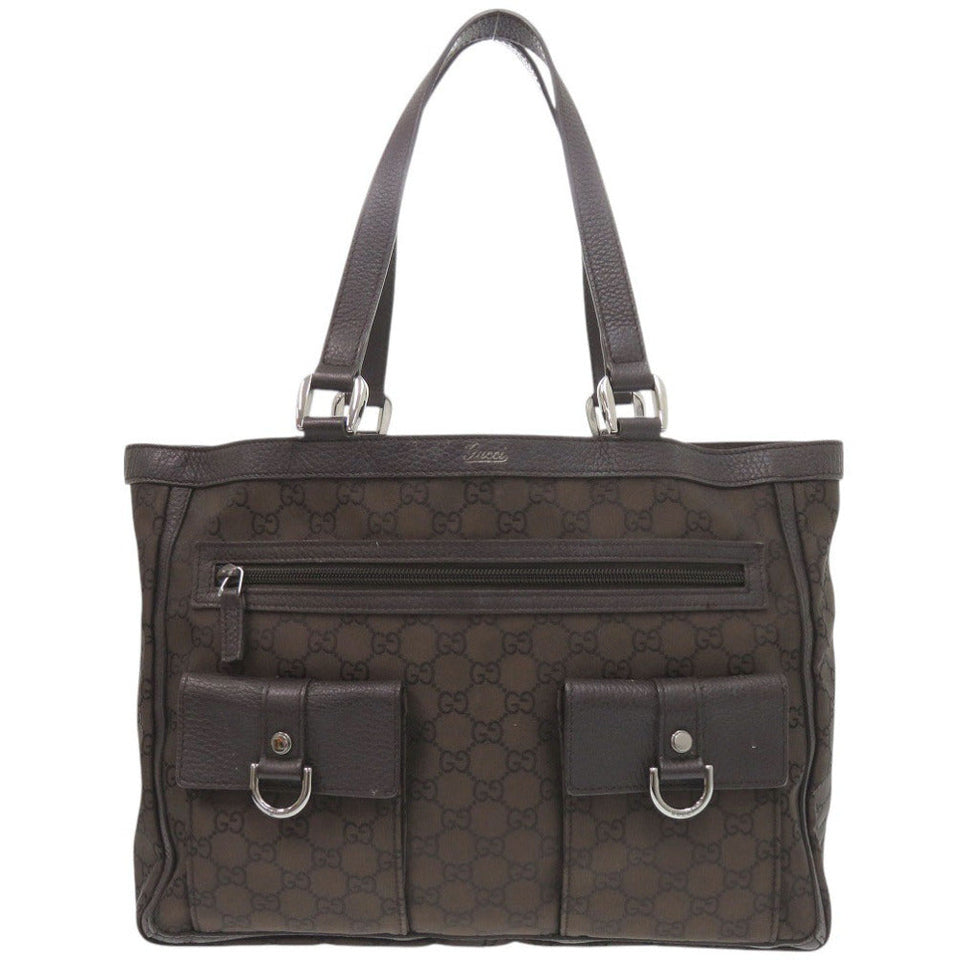 Gucci Tote Bag 268639 Nylon Brown Abbey Women