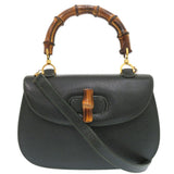 Gucci Handbag 000 29 0633 leather green Bamboo Women