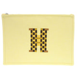 Hermes Pouch cotton yellow H Tissage Flat Pouch Women