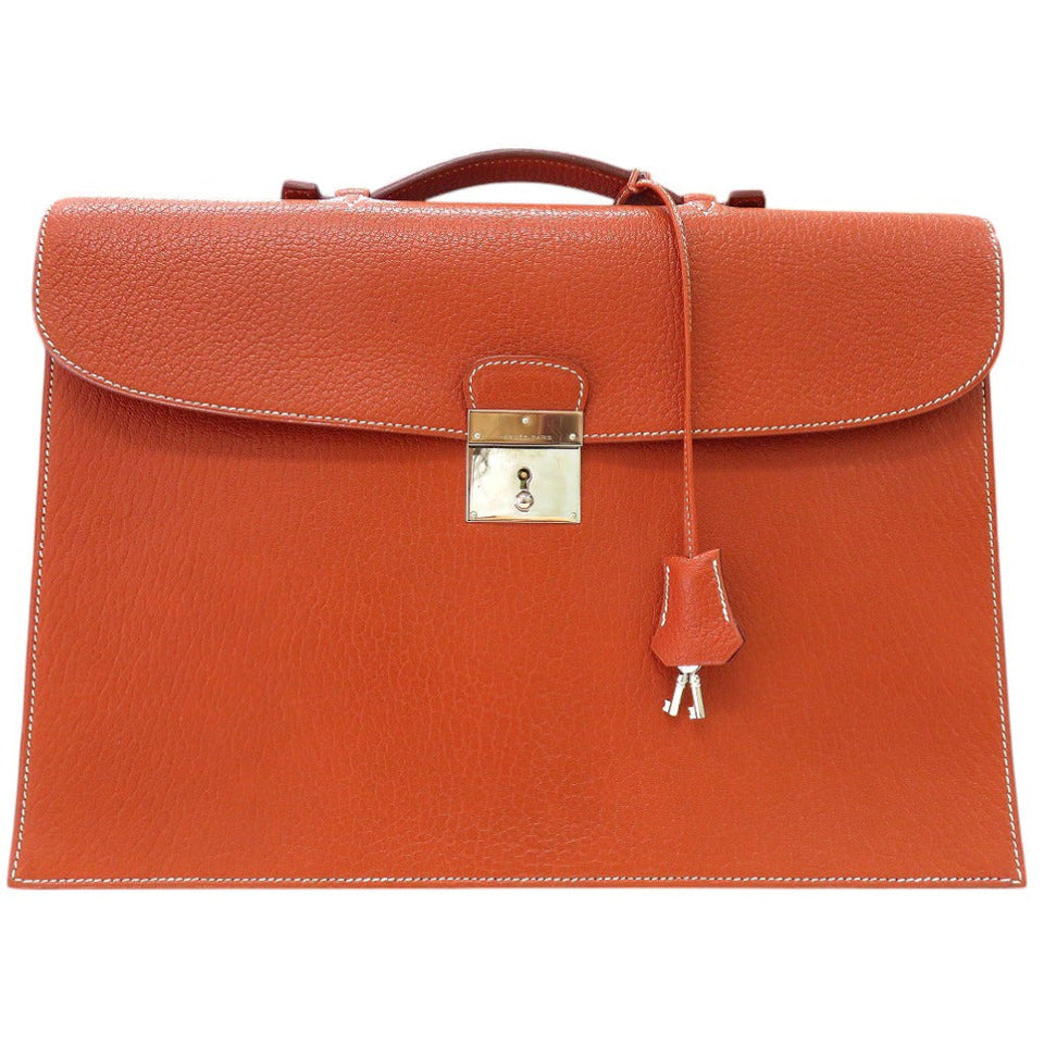 Hermes Business bag Buffl Brown Kirius Women