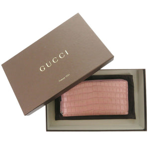 Gucci Long Wallet Purse 374850 Matt Croco purple