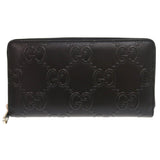 Gucci Long Wallet Purse 625558 leather black Zip Around Women