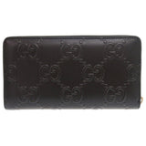 Gucci Long Wallet Purse 625558 leather black Zip Around Women