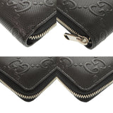 Gucci Long Wallet Purse 625558 leather black Zip Around Women