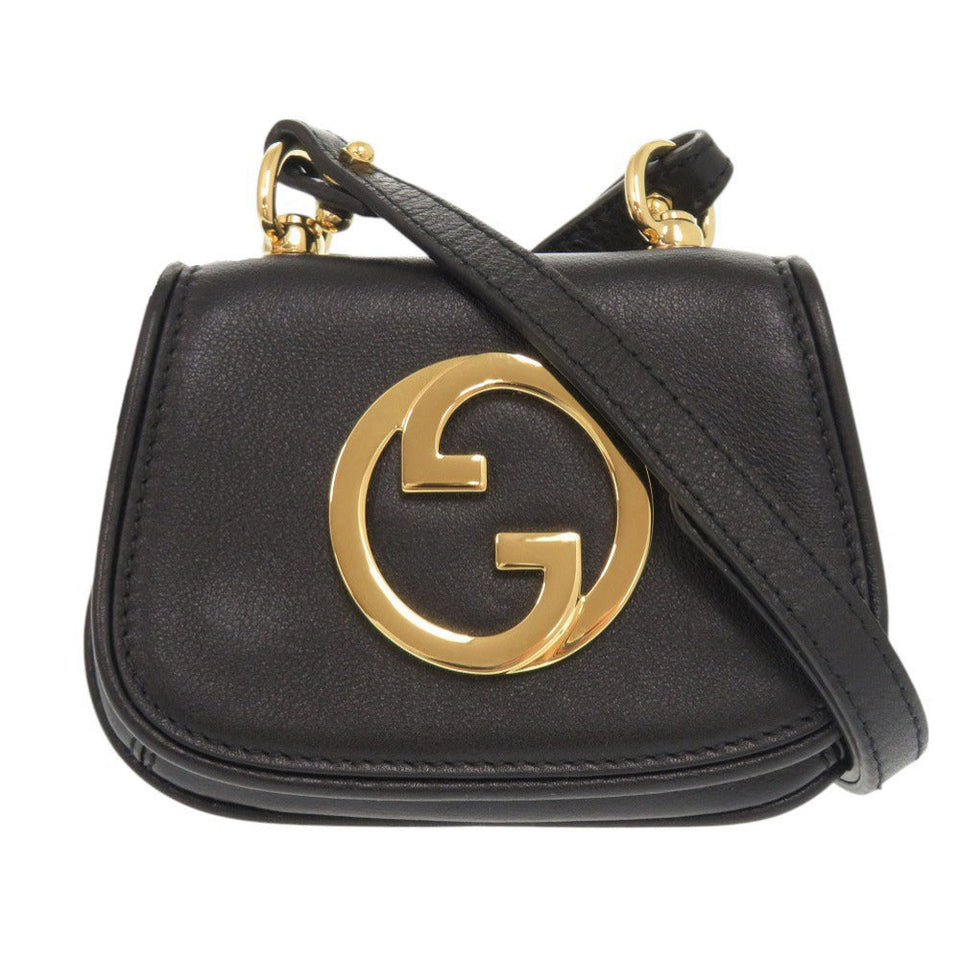 Gucci Shoulder Bag 698635 leather black Shoulder pouch Blondy Women