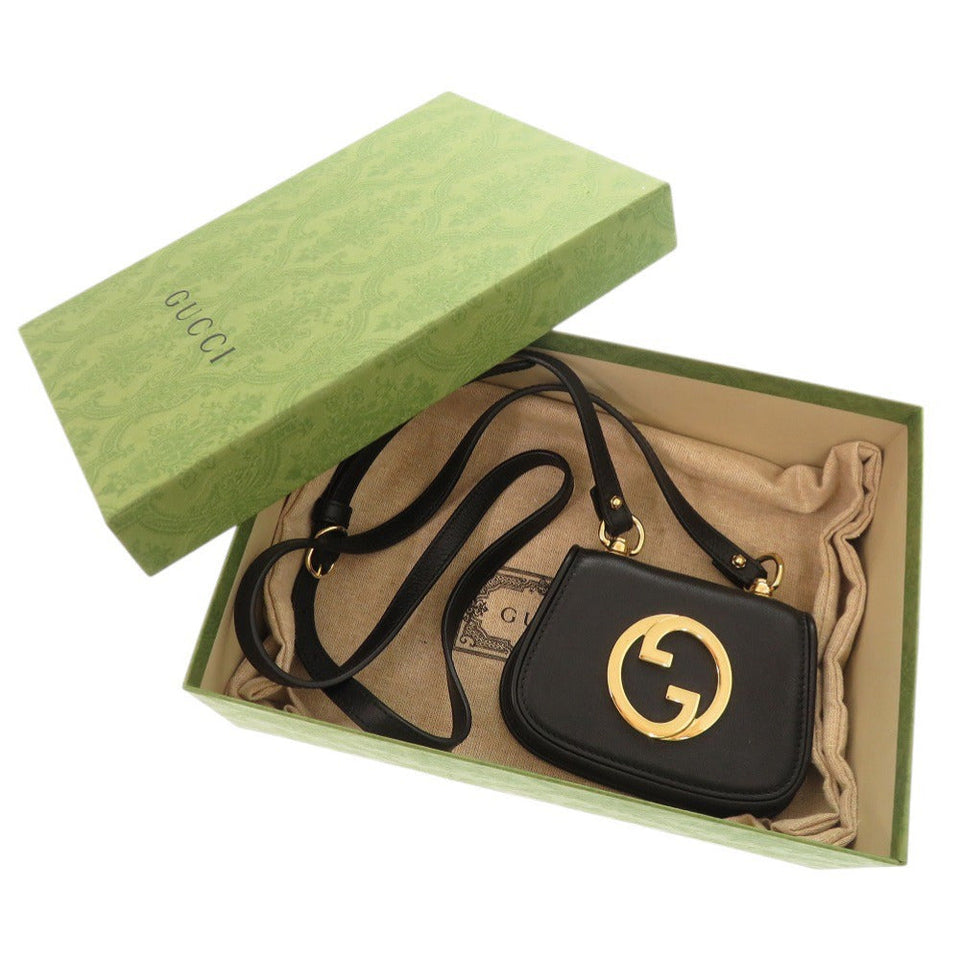 Gucci Shoulder Bag 698635 leather black Shoulder pouch Blondy Women