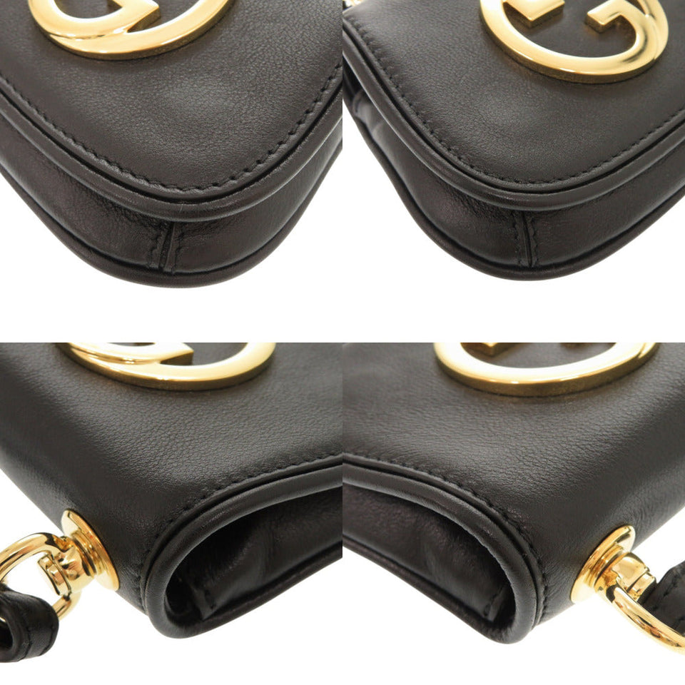 Gucci Shoulder Bag 698635 leather black Shoulder pouch Blondy Women