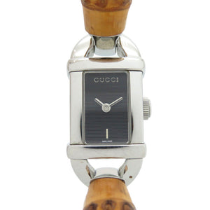 Gucci Watches Quartz 6800L Stainless Steel, Bamboo black Bamboo black dial
