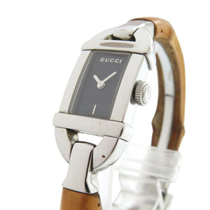 Gucci Watches Quartz 6800L Stainless Steel, Bamboo black Bamboo black dial