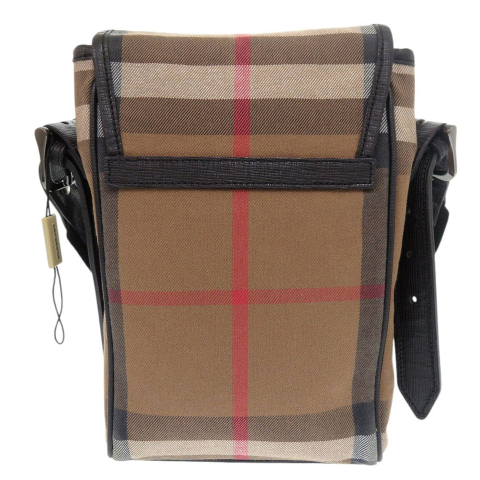 Burberry Shoulder Bag Canvas, Leather Brown Mega check mens