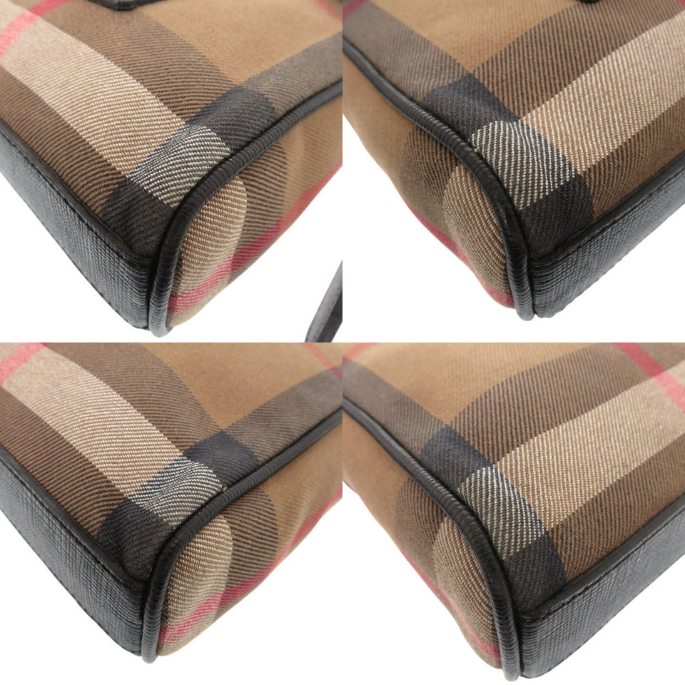 Burberry Shoulder Bag Canvas, Leather Brown Mega check mens