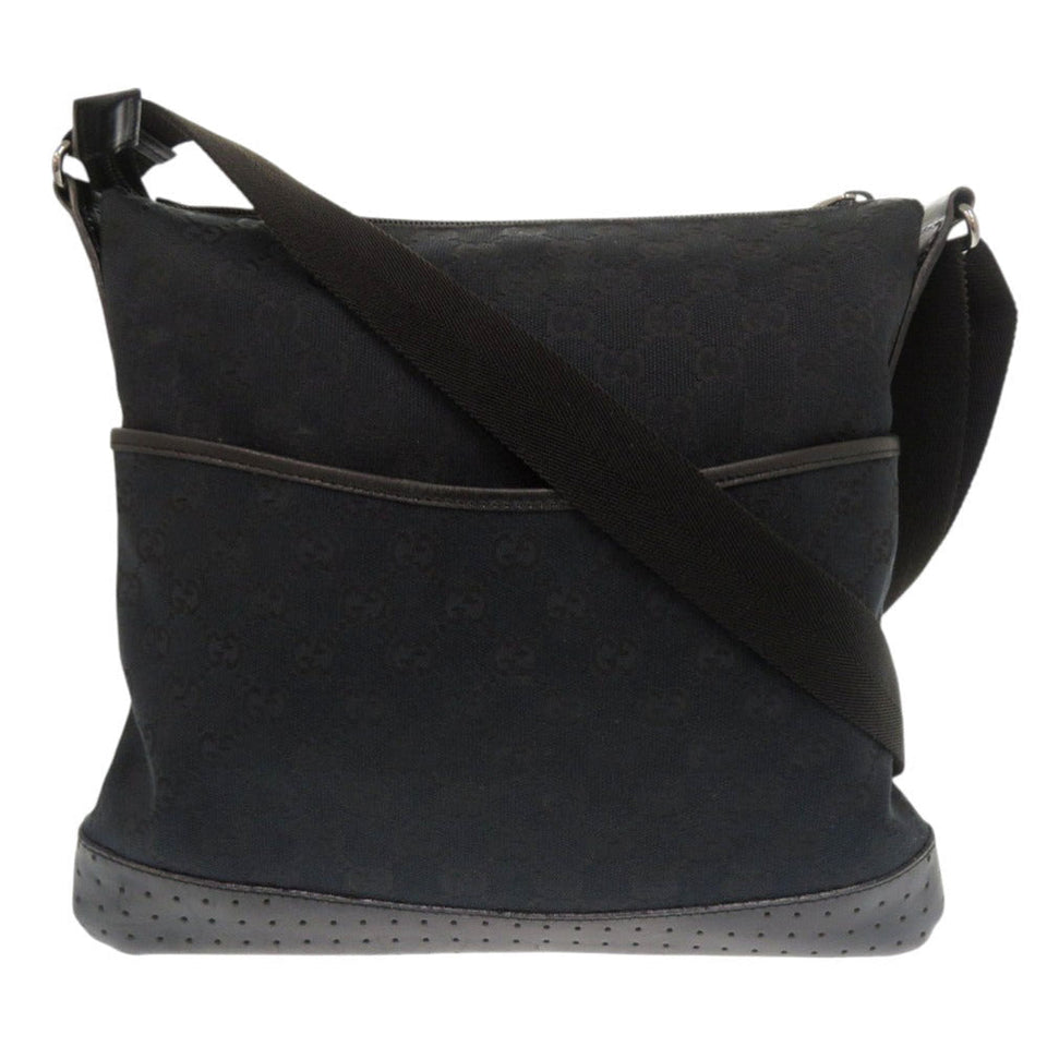 Gucci Shoulder Bag 145857 GG canvas, leather black Women