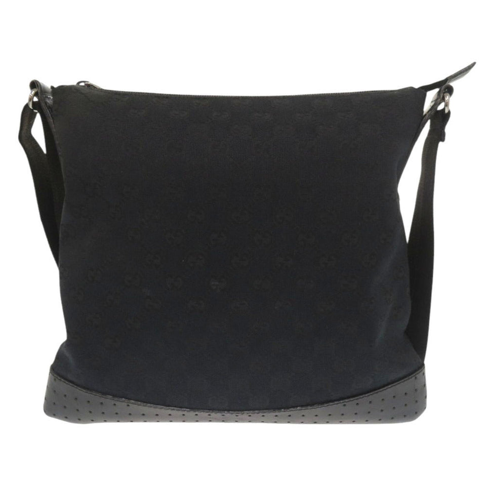 Gucci Shoulder Bag 145857 GG canvas, leather black Women