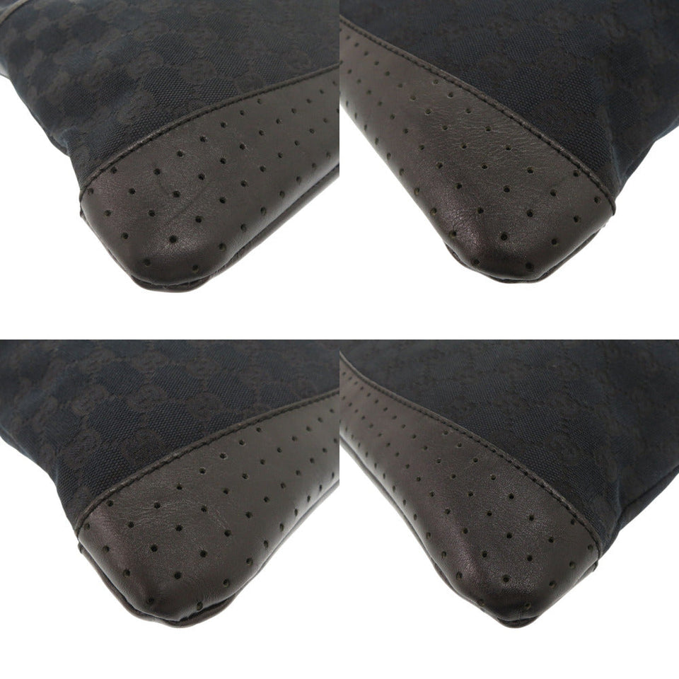 Gucci Shoulder Bag 145857 GG canvas, leather black Women
