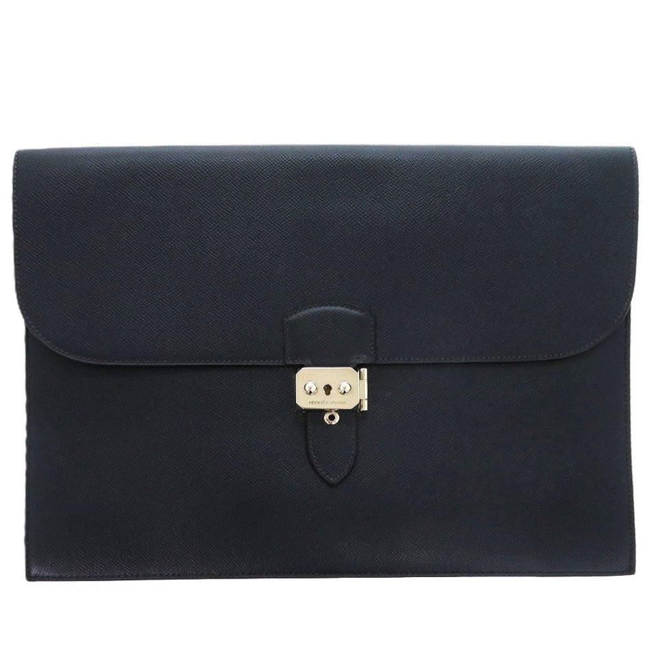 Hermes Clutch bag Courchevel Navy Sac Adepeche