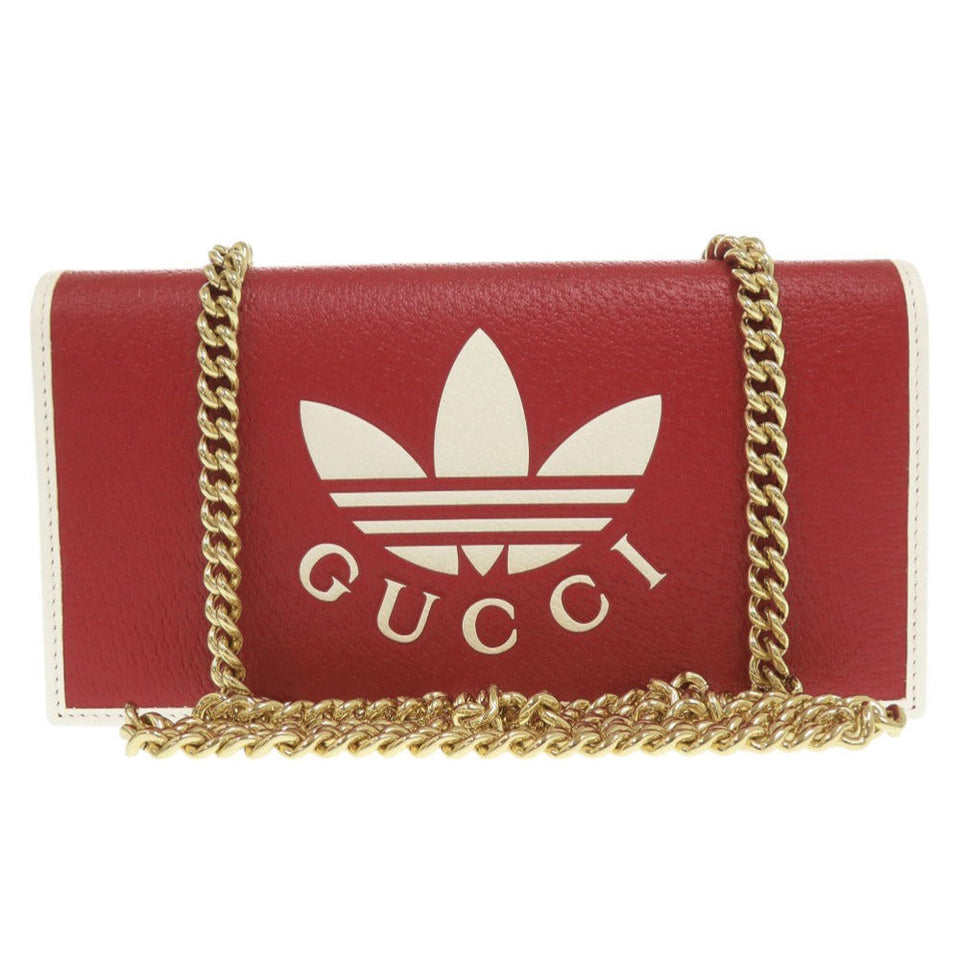 Gucci Shoulder Bag 621892 leather Red x Adidas