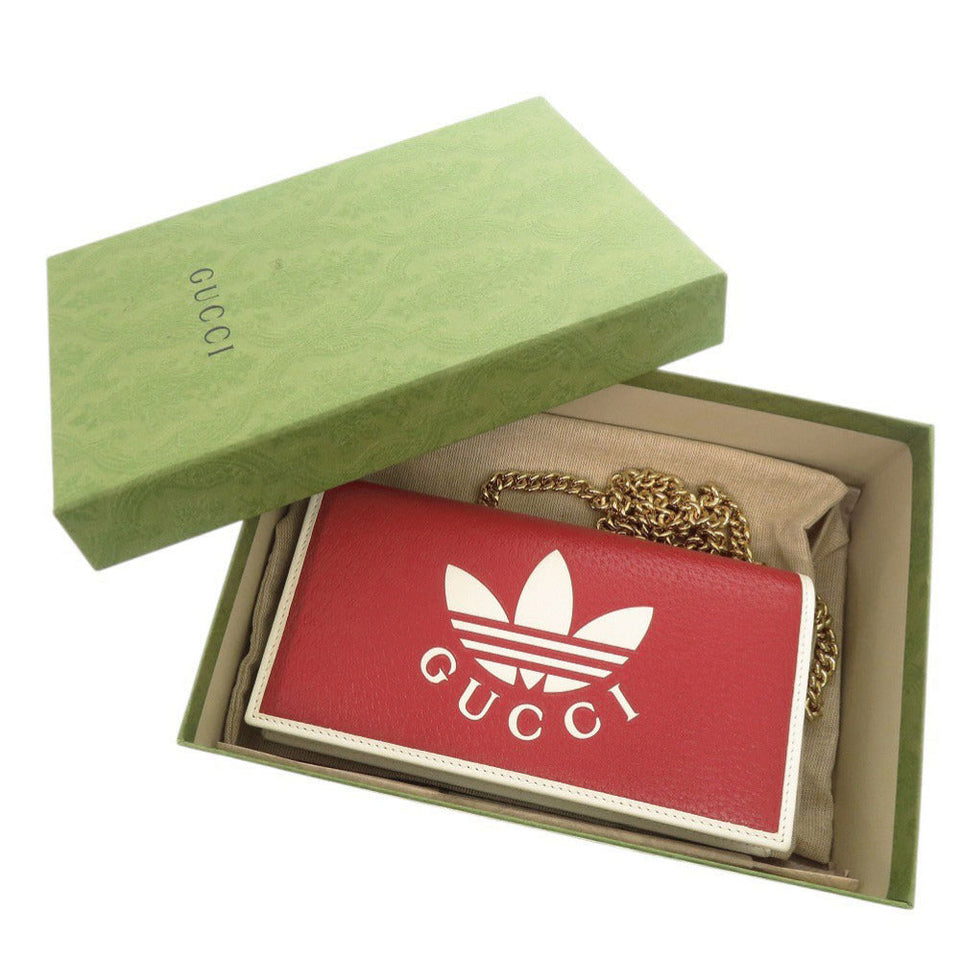 Gucci Shoulder Bag 621892 leather Red x Adidas