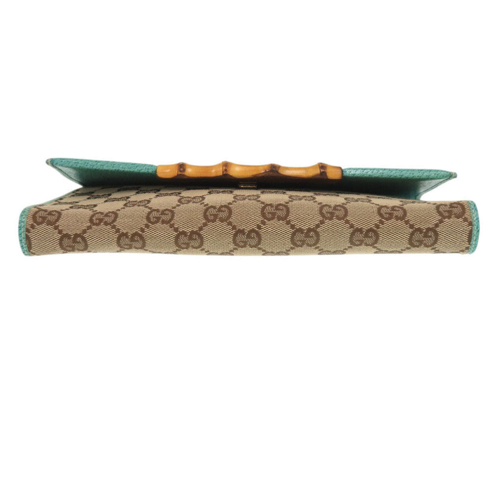Gucci Shoulder Bag 117594 GG canvas Blue type Bamboo Women