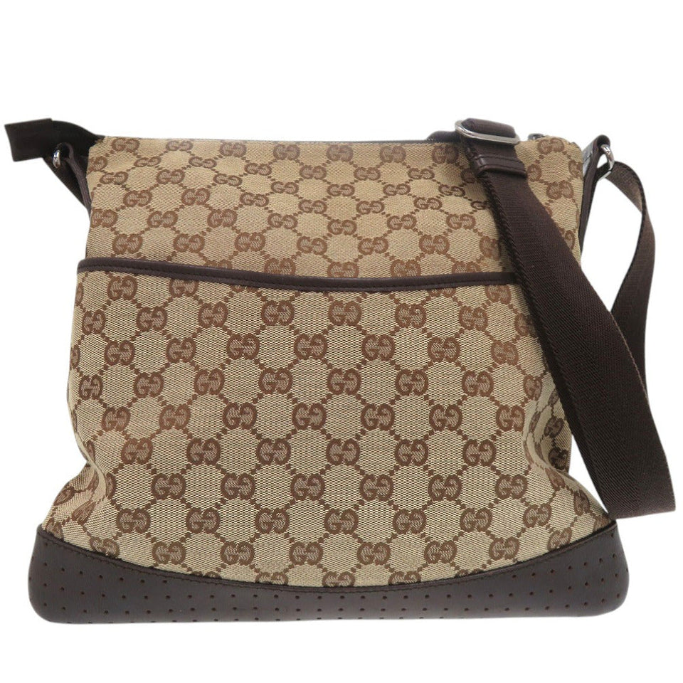 Gucci Shoulder Bag 145857 GG canvas Brown Sacoche GG pattern all-over pattern Crossbody Women