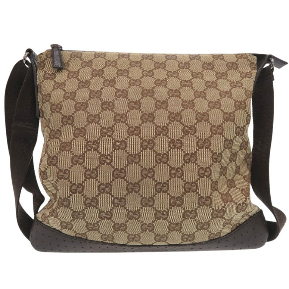 Gucci Shoulder Bag 145857 GG canvas Brown Sacoche GG pattern all-over pattern Crossbody Women