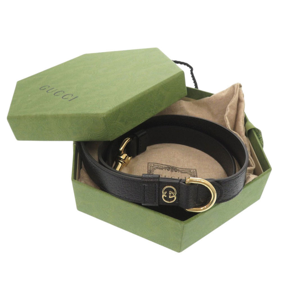 Gucci Other accessories 695257 leather black Interlocking G
