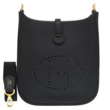 Hermes Shoulder Bag Taurillon Clemence black Evelyn TPM Amazone Short Strap