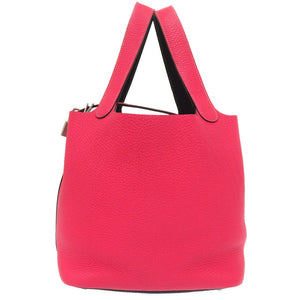 Hermes Handbag Taurillon Clemence Rose Extreme Picotin Lock MM Kazak 22