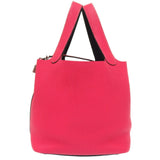 Hermes Handbag Taurillon Clemence Rose Extreme Picotin Lock MM Kazak 22