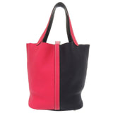 Hermes Handbag Taurillon Clemence Rose Extreme Picotin Lock MM Kazak 22