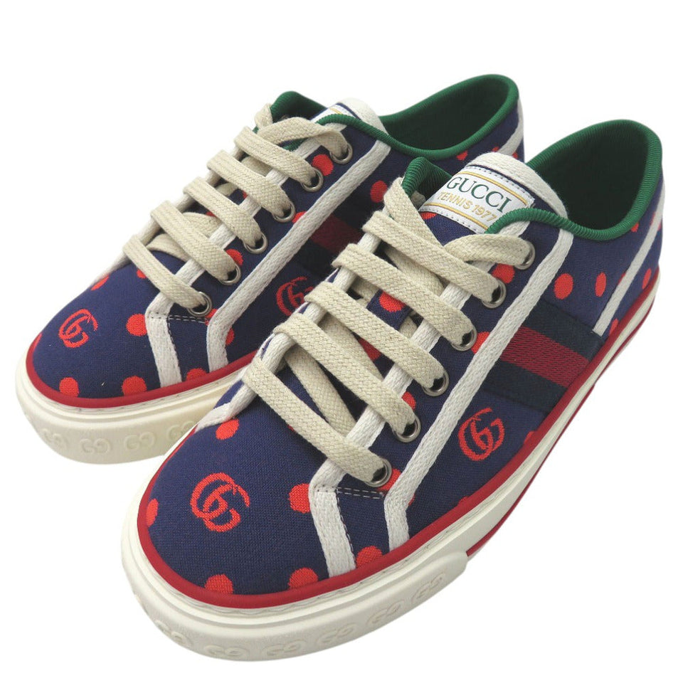 Gucci sneakers 606110 2AX10 canvas multicolor tennis 1977 35.5