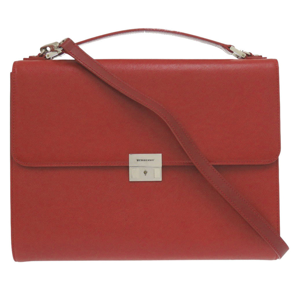 Burberry Business bag leather Red