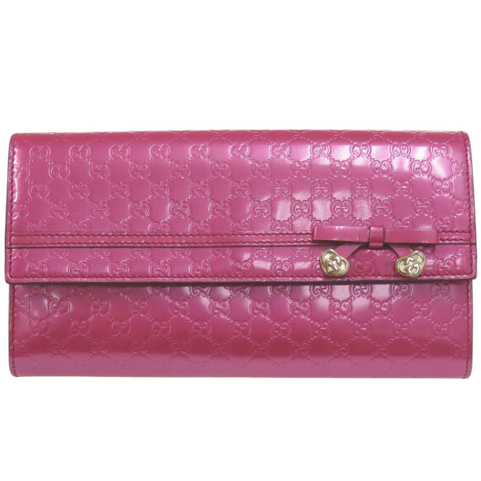Gucci Long Wallet Purse 253405 enamel pink