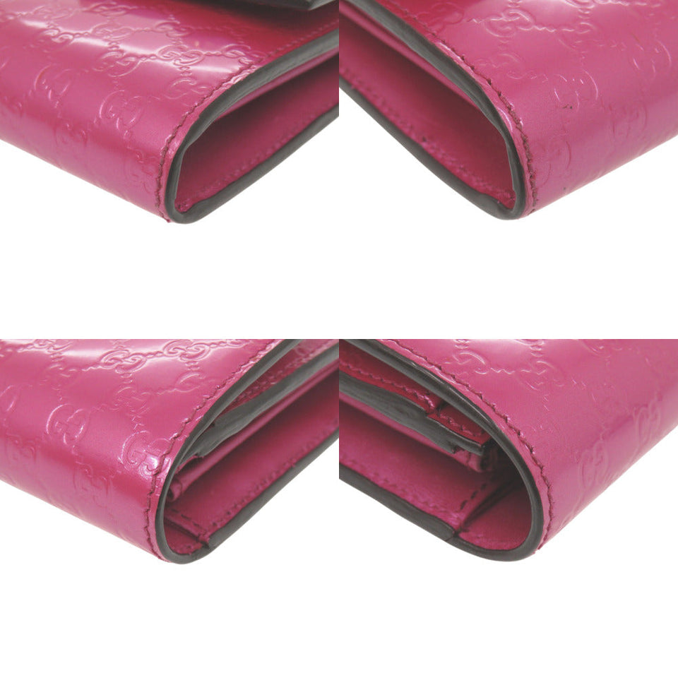 Gucci Long Wallet Purse 253405 enamel pink