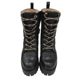 Gucci boots 718386 leather black 36 1/2