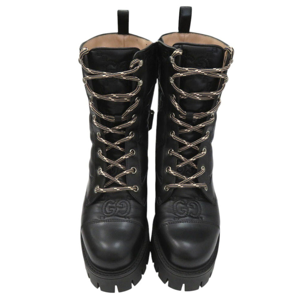 Gucci boots 718386 leather black 36 1/2